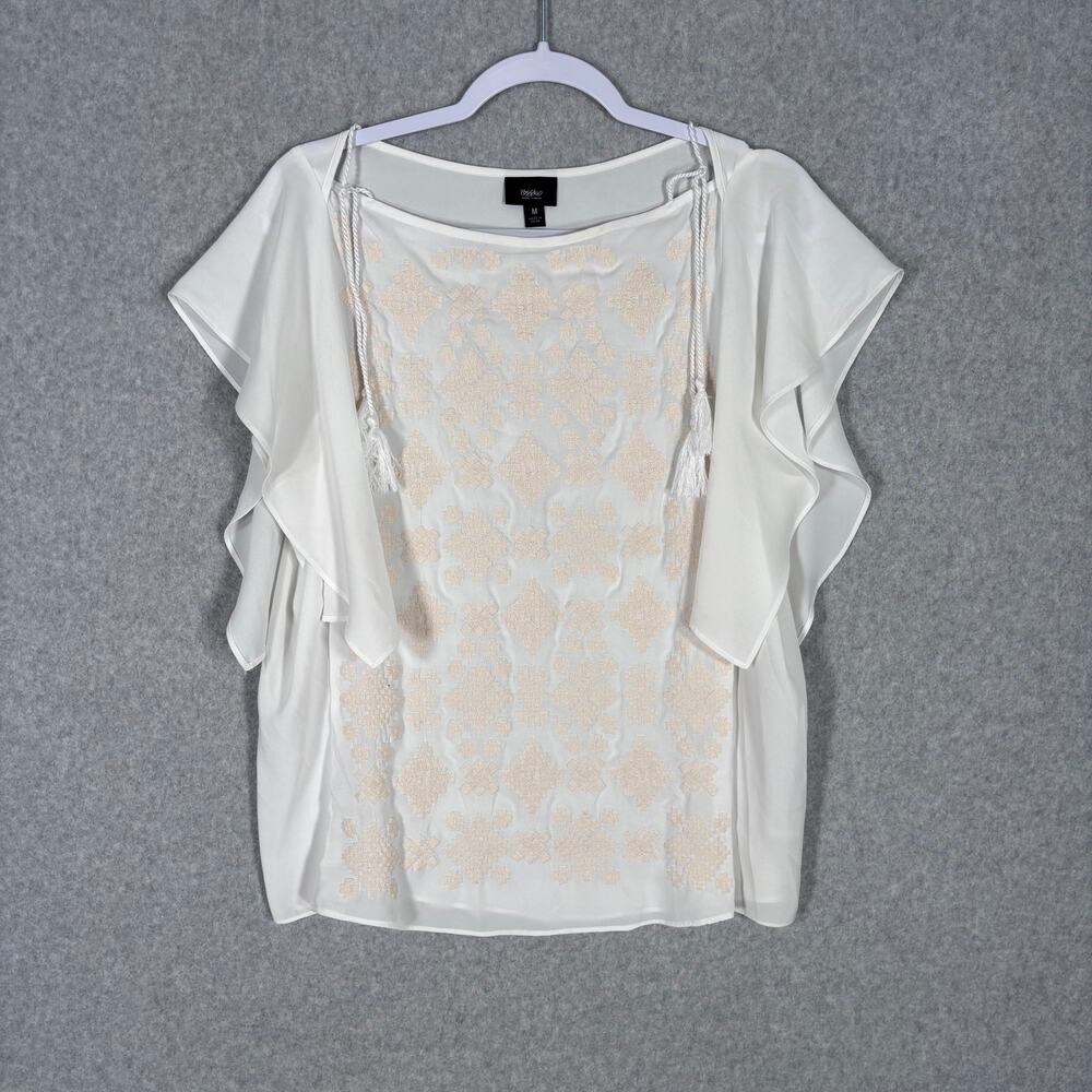 Mossimo Top Medium Flowy Sheer Stitch Boho Festival Resort Feminine Boho Aztec